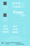 Santa Fe 40 Ft Single Door Boxcar White El Capitan Buy War Bonds - Decal - Choose Scale