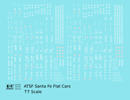 Santa Fe Flat Car White 1940s – 1960s