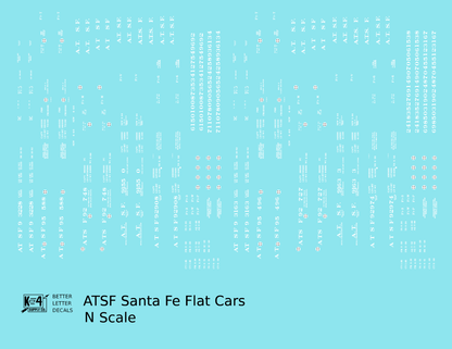 Santa Fe Flat Car White 1940s – 1960s
