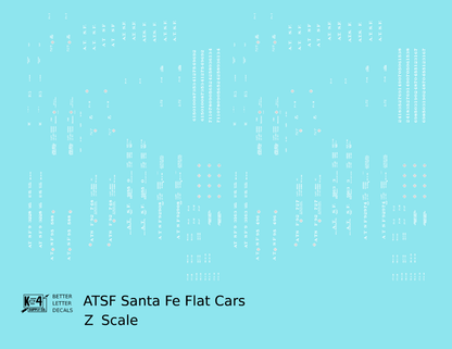 Santa Fe Flat Car White 1940s – 1960s