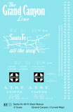 Santa Fe 40 Ft Single Door Boxcar White Grand Canyon Curvy Map - Decal Sheet