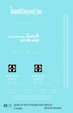 Santa Fe 50 Ft Double Door Boxcar White Grand Canyon - Decal - Choose Scale