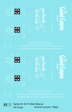 Santa Fe 40 Ft Single Door Boxcar White Grand Canyon/Map - Decal - Choose Scale
