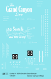 Santa Fe 50 Ft Double Door Boxcar White Grand Canyon/Map - Decal - Choose Scale