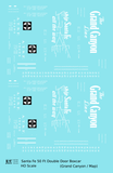 Santa Fe 50 Ft Double Door Boxcar White Grand Canyon/Map - Decal - Choose Scale