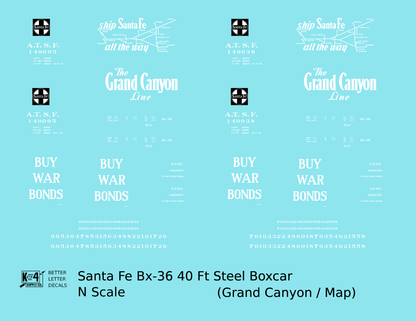 Santa Fe 40 Ft Single Door Boxcar White Grand Canyon Buy War Bonds