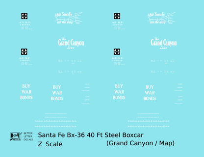 Santa Fe 40 Ft Single Door Boxcar White Grand Canyon Buy War Bonds