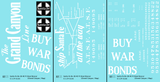 Santa Fe 40 Ft Single Door Boxcar White Grand Canyon Buy War Bonds - Decal - Choose Scale