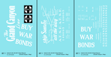 Santa Fe 40 Ft Single Door Boxcar White Grand Canyon Buy War Bonds - Decal - Choose Scale