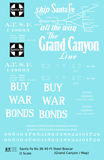 Santa Fe 40 Ft Single Door Boxcar White Grand Canyon Buy War Bonds - Decal Sheet