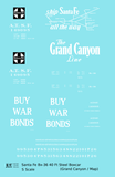 Santa Fe 40 Ft Single Door Boxcar White Grand Canyon Buy War Bonds - Decal - Choose Scale