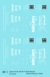 Santa Fe 40 Ft Single Door Boxcar White Grand Canyon Buy War Bonds - Decal - Choose Scale