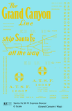 Santa Fe 50 Ft Double Door Express Boxcar Dulux Gold Grand Canyon/Map - Decal Sheet