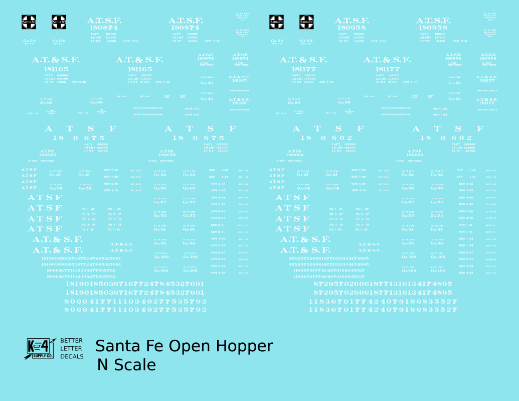 Santa Fe Hopper Car White