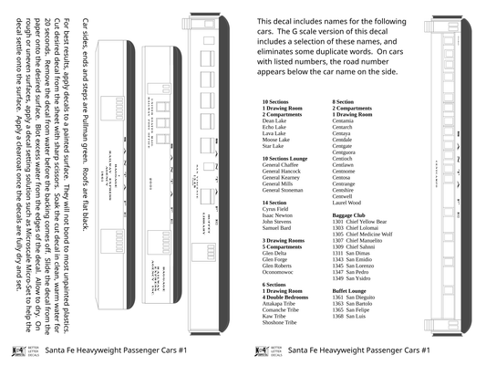 Santa Fe Heavyweight Passenger Cars Bronze Gold #1 - Decal