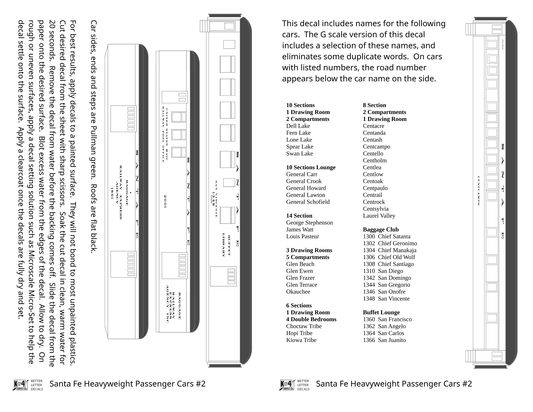 Santa Fe Heavyweight Passenger Cars Bronze Gold #2 - Decal