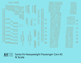 Santa Fe Heavyweight Passenger Cars Bronze Gold #2 - Decal - Choose Scale