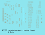 Santa Fe Heavyweight Passenger Cars Bronze Gold #2 - Decal - Choose Scale