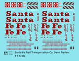Santa Fe Semi Trailer Red  - Decal - Choose Scale