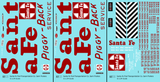 Santa Fe Semi Trailer Red  - Decal - Choose Scale