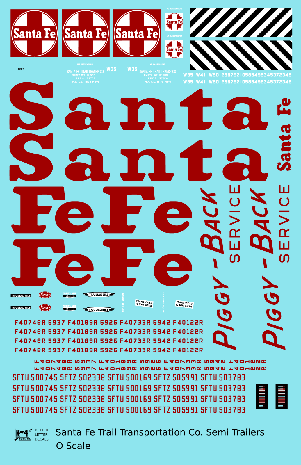 Santa Fe Semi Trailer Red