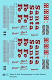 Santa Fe Semi Trailer Red  - Decal - Choose Scale