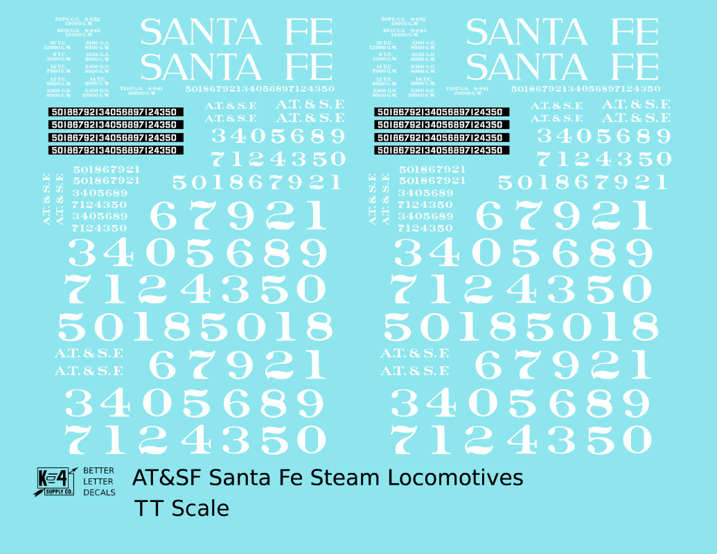 Santa Fe Steam Locomotive White