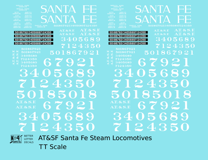 Santa Fe Steam Locomotive White