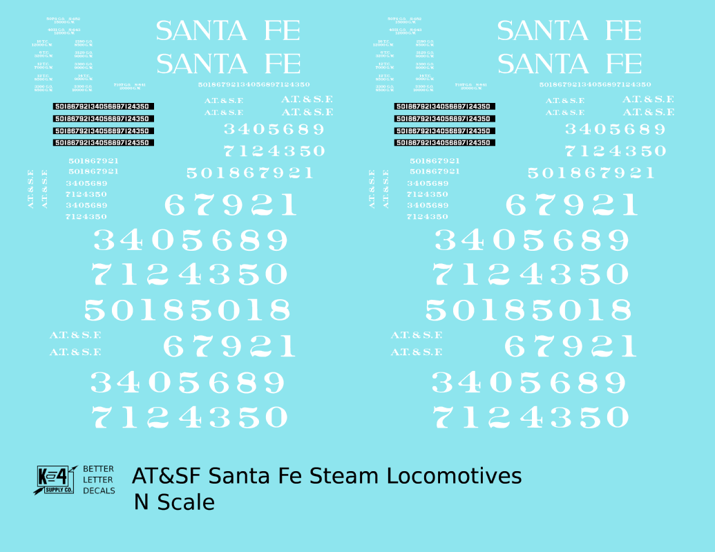 Santa Fe Steam Locomotive White