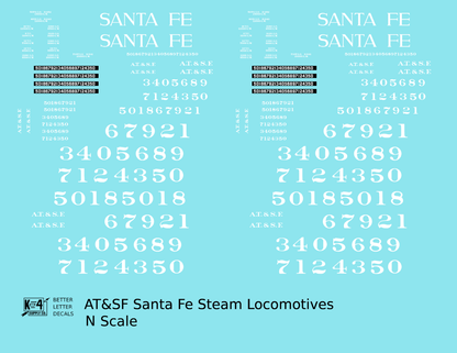 Santa Fe Steam Locomotive White