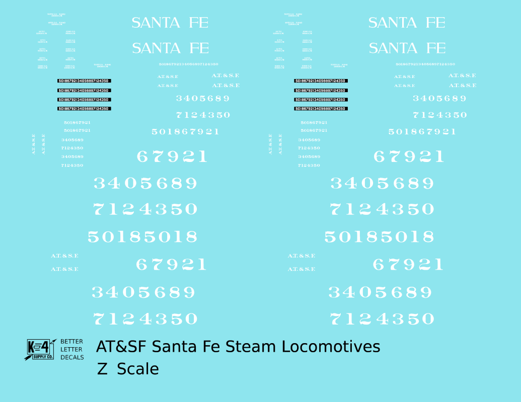 Santa Fe Steam Locomotive White