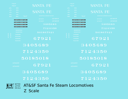 Santa Fe Steam Locomotive White