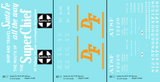 Santa Fe 50 Ft DF Boxcar White and Orange Super Chief - Decal - Choose Scale