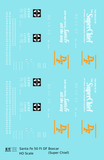 Santa Fe 50 Ft DF Boxcar White and Orange Super Chief - Decal - Choose Scale