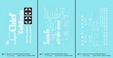 Santa Fe 50 Ft Double Door Fe-20 Boxcar White Super Chief/Map - Decal - Choose Scale