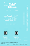 Santa Fe 40 Ft Single Door Boxcar White Super Chief/Map - Decal - Choose Scale