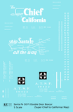Santa Fe 50 Ft Double Door Boxcar White Super Chief/Map - Decal - Choose Scale