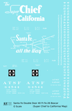 Santa Fe 40 Ft Double Door Fe-26 Boxcar White Super Chief/Map - Decal Sheet