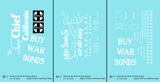 Santa Fe 40 Ft Single Door Boxcar White Super Chief Buy War Bonds - Decal - Choose Scale