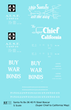 Santa Fe 40 Ft Single Door Boxcar White Super Chief Buy War Bonds - Decal - Choose Scale