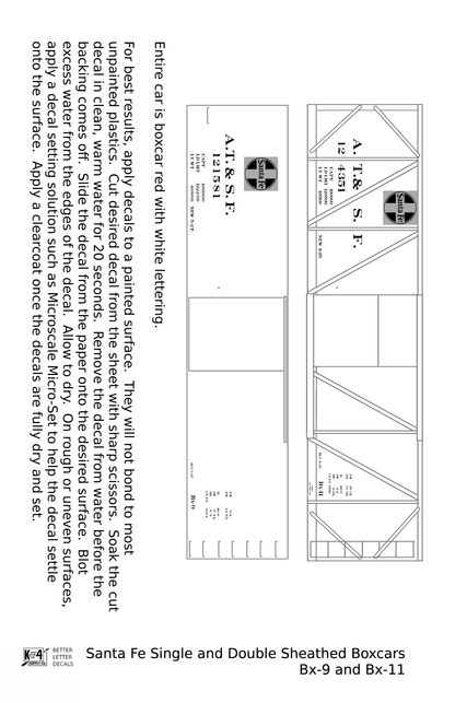 Santa Fe Single and Double Sheathed Boxcars White