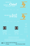 Santa Fe 50 Ft DF Boxcar White and Orange San Francisco Chief - Decal - Choose Scale