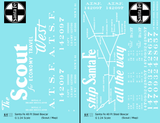 Santa Fe 40 Ft Single Door Boxcar White Scout/Map - Decal - Choose Scale
