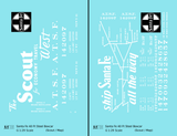 Santa Fe 40 Ft Single Door Boxcar White Scout/Map - Decal - Choose Scale