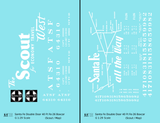 Santa Fe 40 Ft Double Door Fe-26 Boxcar White Scout/Map - Decal - Choose Scale