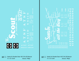 Santa Fe 40 Ft Double Door Fe-26 Boxcar White Scout/Map - Decal - Choose Scale