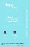Santa Fe 40 Ft Double Door Fe-26 Boxcar White Scout/Map - Decal - Choose Scale