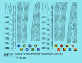 Santa Fe Streamlined Passenger Cars Black #2 - Decal - Choose Scale