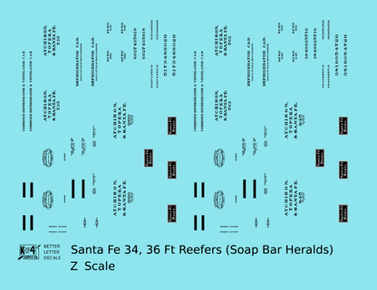 Santa Fe Wickes / Hanrahan Ice Reefer Black and White Soap Bar Herald