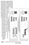 Santa Fe 40 Ft Single Door Boxcar White Scout Buy War Bonds - Decal